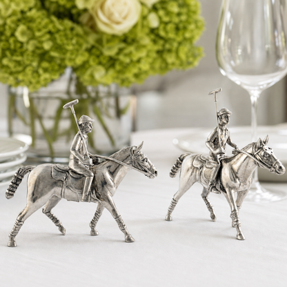 Vagabond House - Pewter Polo Player Salt & Pepper Set