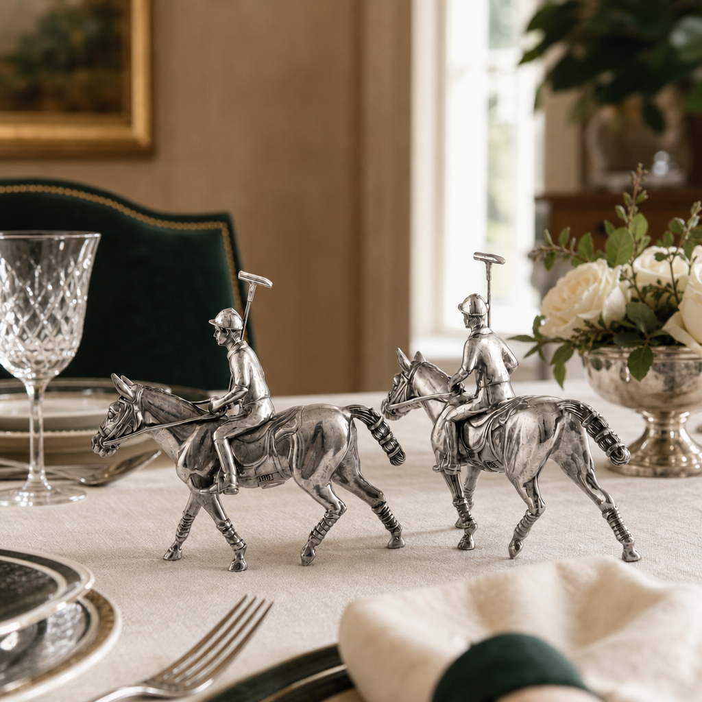 Vagabond House - Pewter Polo Player Salt & Pepper Set