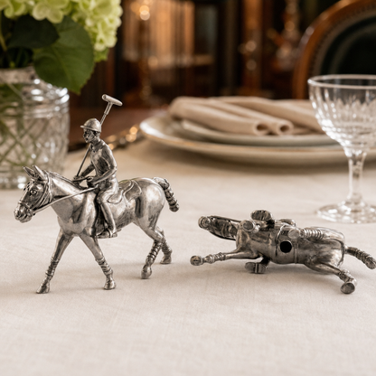 Vagabond House - Pewter Polo Player Salt & Pepper Set