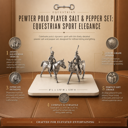 Vagabond House - Pewter Polo Player Salt & Pepper Set