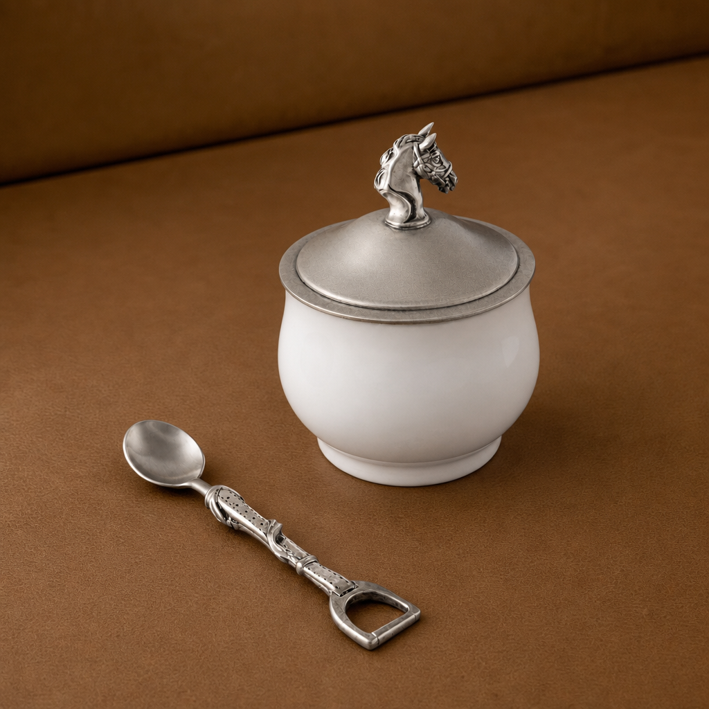 Vagabond House - Equestrian Sugar Bowl and Spoon