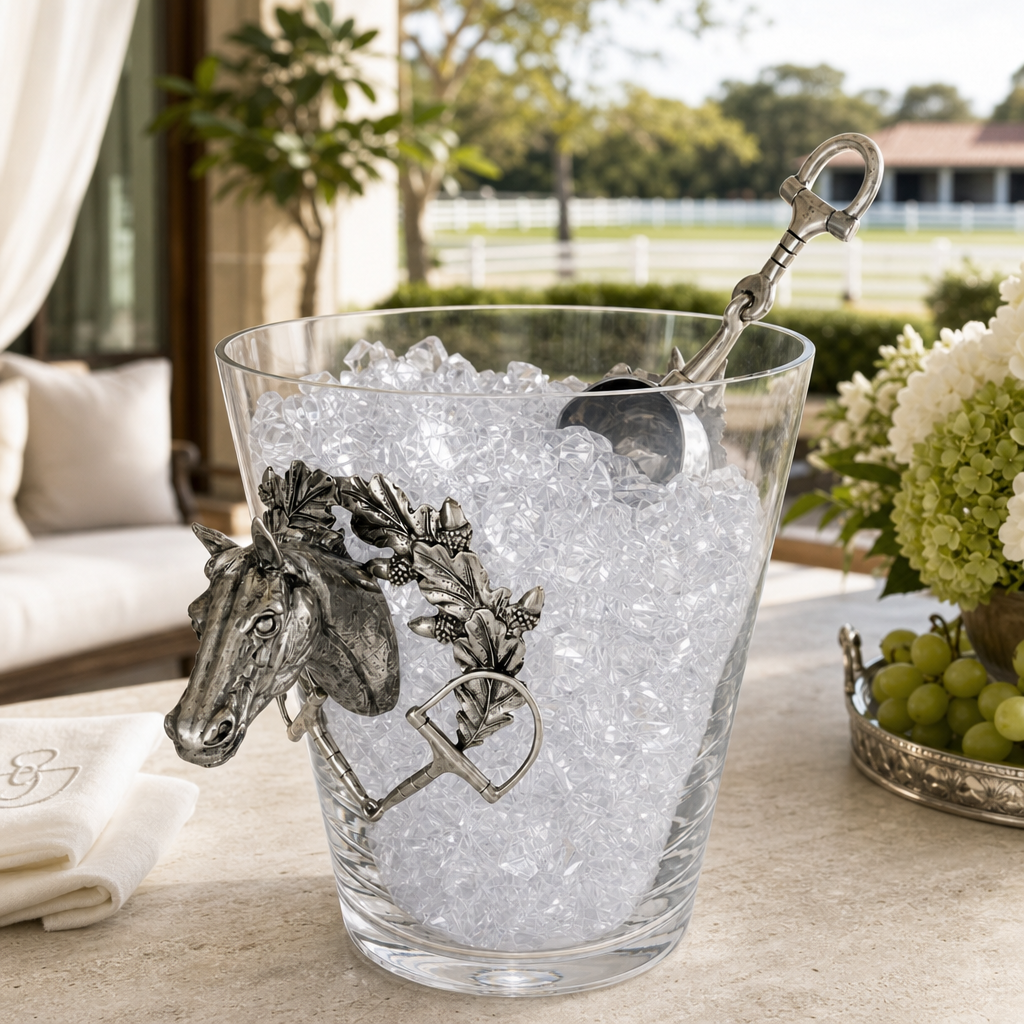 Vagabond House - Horse Head Glass Ice Bucket