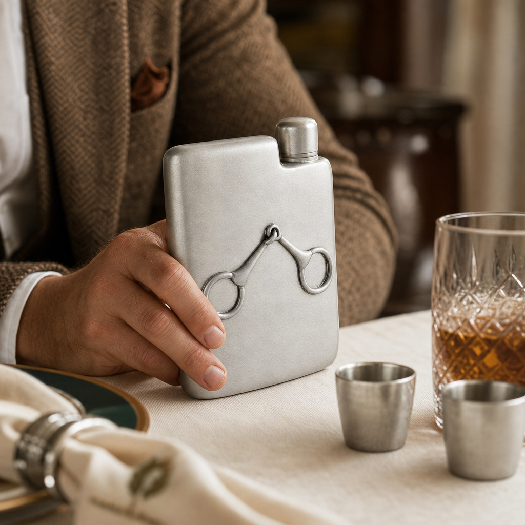 Vagabond House - Equestrian Pewter Flask
