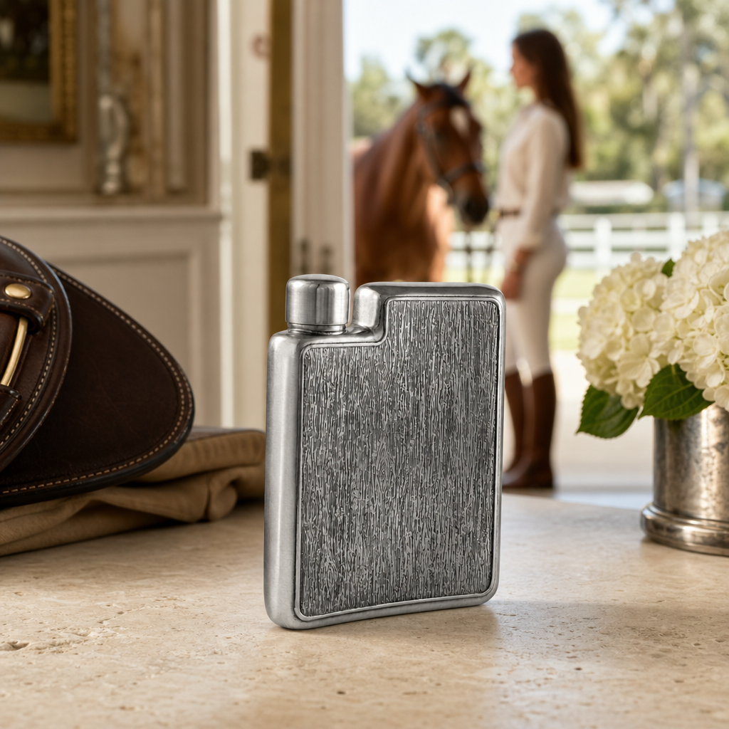 Vagabond House - Equestrian Pewter Flask