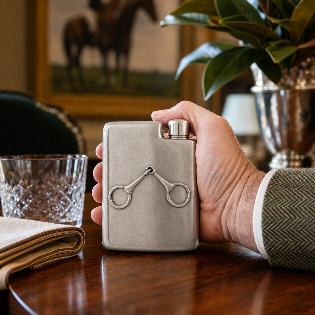 Vagabond House - Equestrian Pewter Flask
