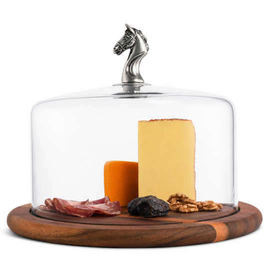 Vagabond House Horse Glass Covered Cheese Wood Board