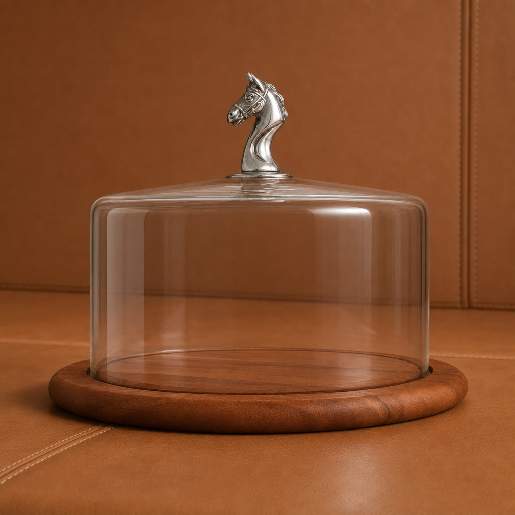 Vagabond House Horse Glass Covered Cheese Wood Board