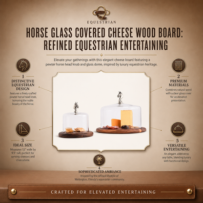 Vagabond House Horse Glass Covered Cheese Wood Board