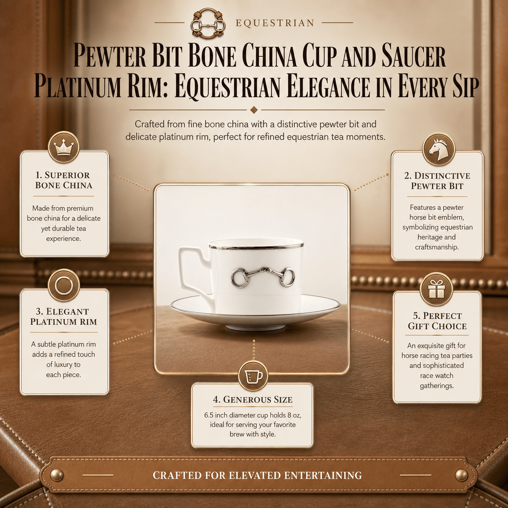 Vagabond House - Pewter Bit Bone China Cup and Saucer Platinum Rim