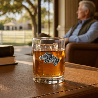 Vagabond House - Running Horse Double Old Fashion Bar Glass