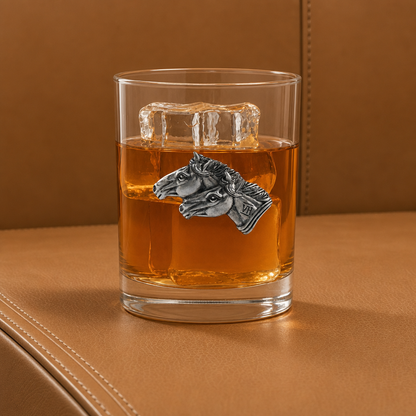 Vagabond House - Running Horse Double Old Fashion Bar Glass