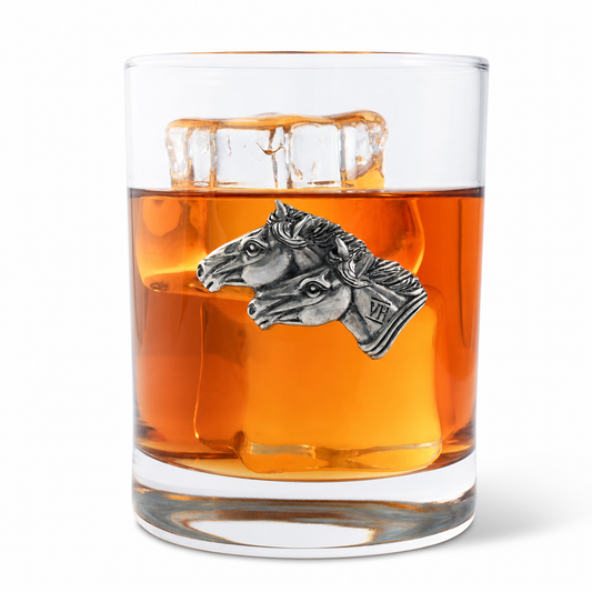 Vagabond House - Running Horse Double Old Fashion Bar Glass