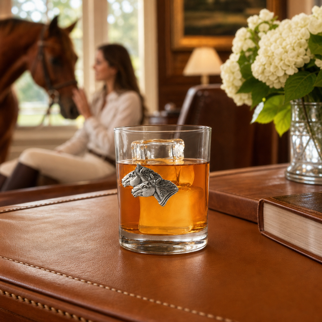 Vagabond House - Running Horse Double Old Fashion Bar Glass