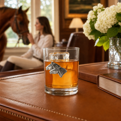 Vagabond House - Running Horse Double Old Fashion Bar Glass