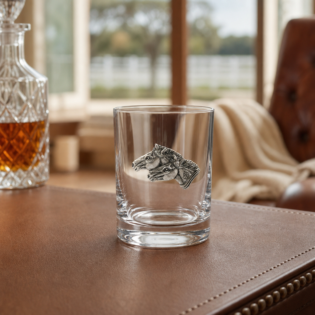 Vagabond House - Running Horse Double Old Fashion Bar Glass