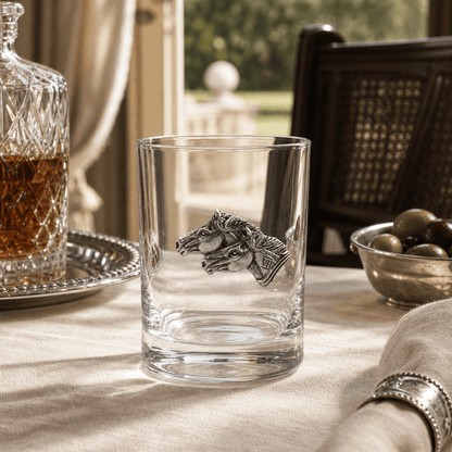 Vagabond House - Running Horse Double Old Fashion Bar Glass