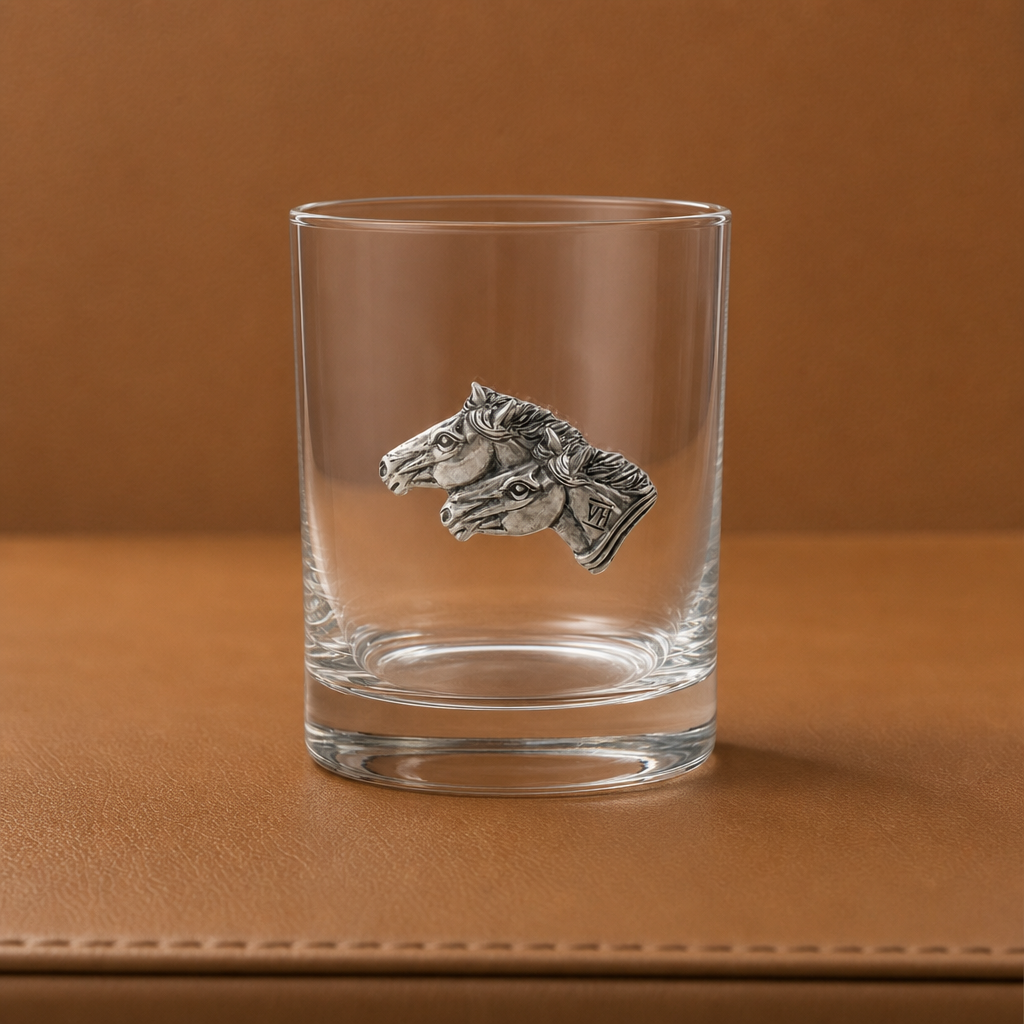 Vagabond House - Running Horse Double Old Fashion Bar Glass