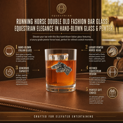 Vagabond House - Running Horse Double Old Fashion Bar Glass
