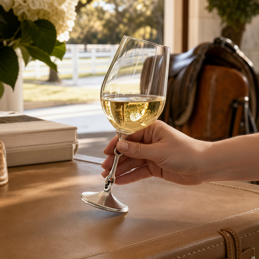 Vagabond House - Equestrian Bit Wine Glass