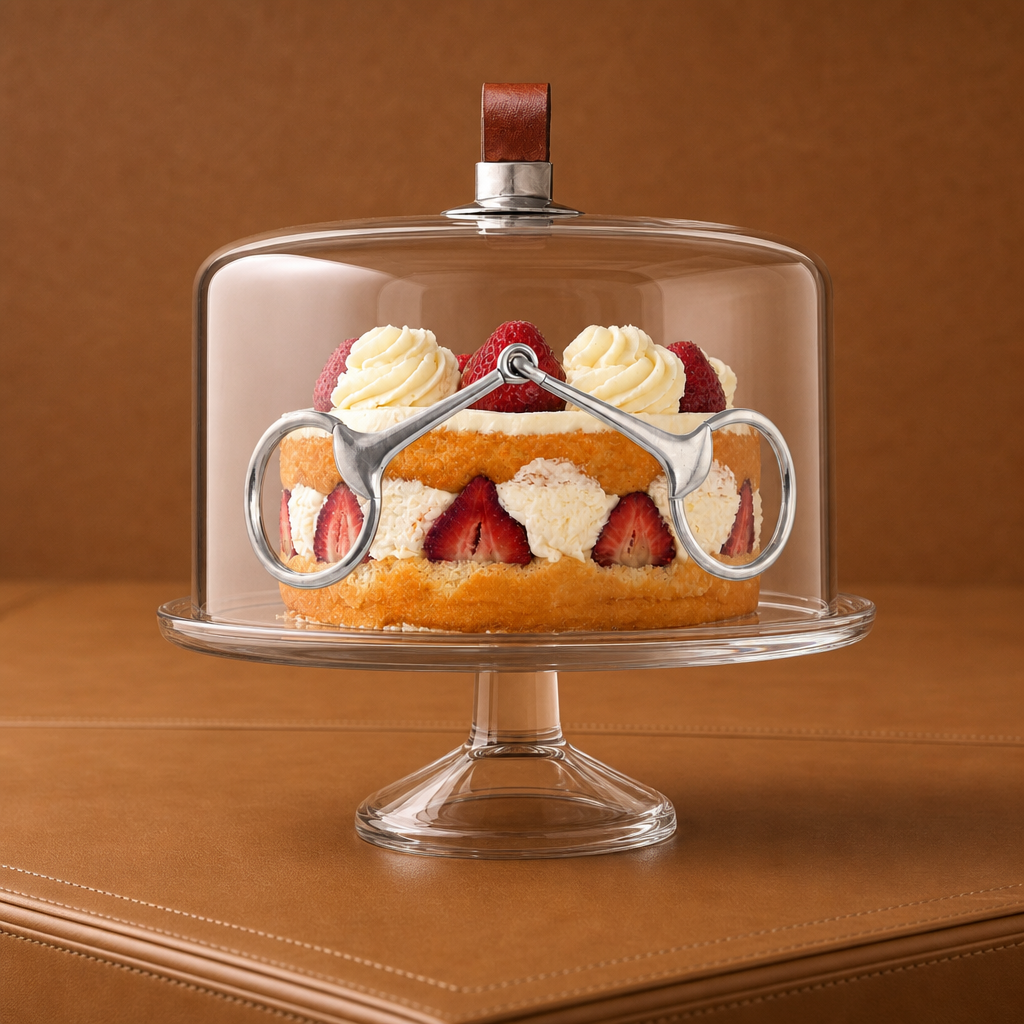 Vagabond House Horse Bit Glass Covered Cake / Dessert Stand
