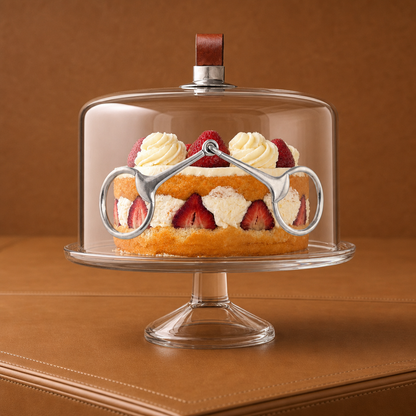 Vagabond House Horse Bit Glass Covered Cake / Dessert Stand
