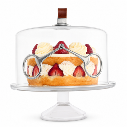 Vagabond House Horse Bit Glass Covered Cake / Dessert Stand
