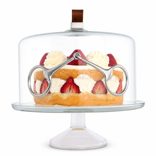 Vagabond House Horse Bit Glass Covered Cake / Dessert Stand