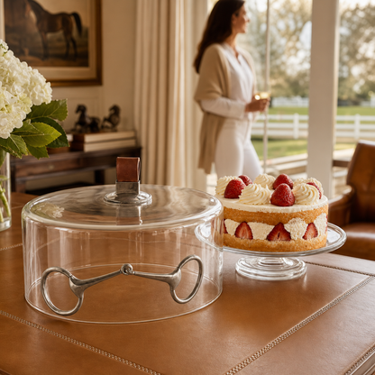 Vagabond House Horse Bit Glass Covered Cake / Dessert Stand