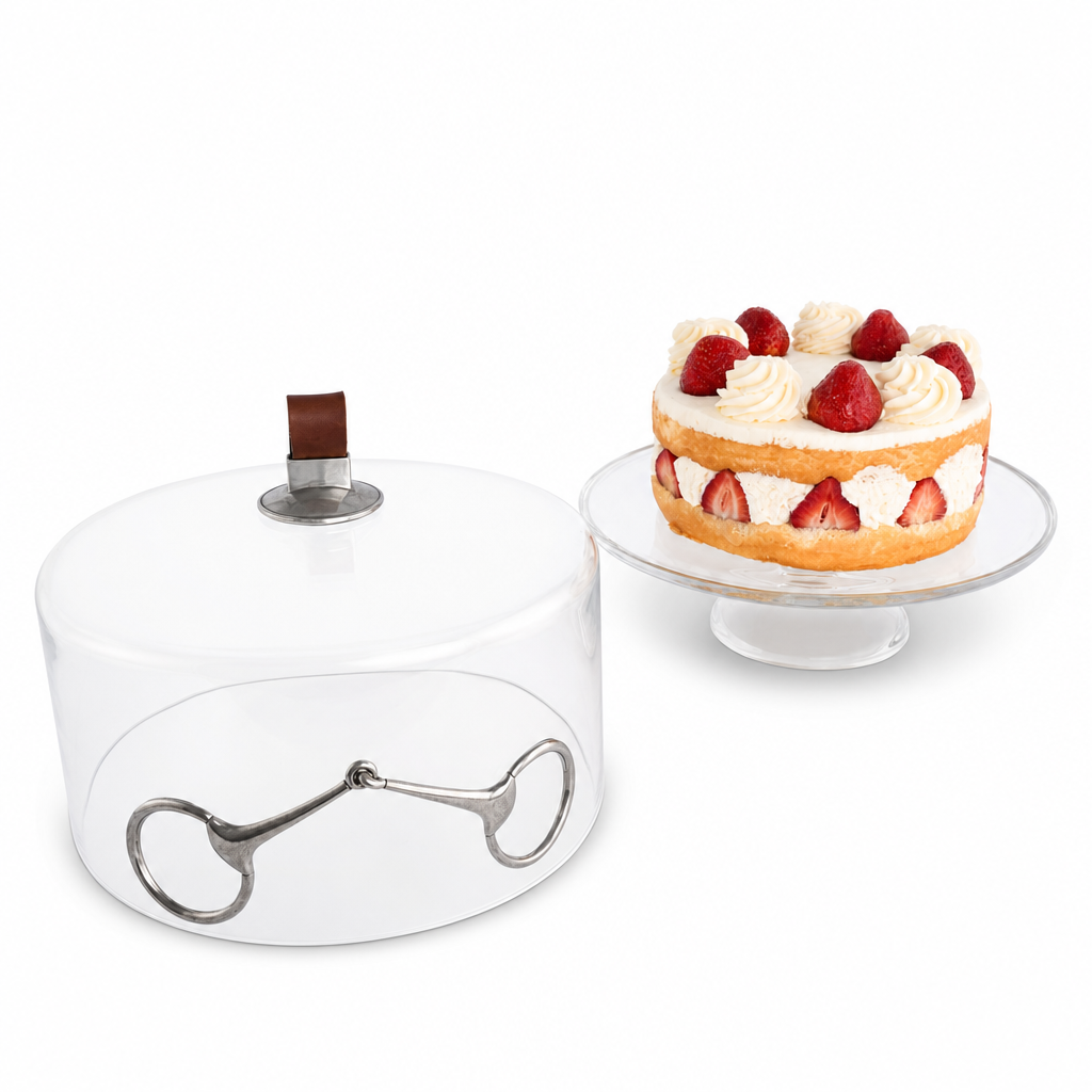 Vagabond House Horse Bit Glass Covered Cake / Dessert Stand