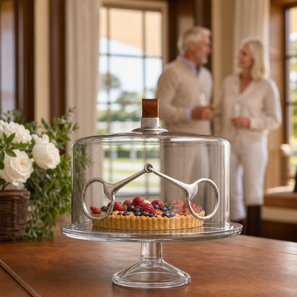 Vagabond House Horse Bit Glass Covered Cake / Dessert Stand
