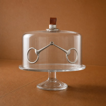 Vagabond House Horse Bit Glass Covered Cake / Dessert Stand