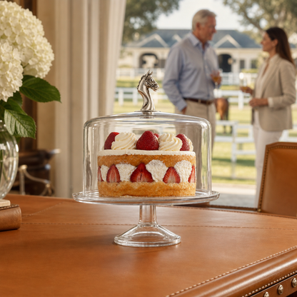 Vagabond House - Horse Glass Covered Cake / Dessert Stand