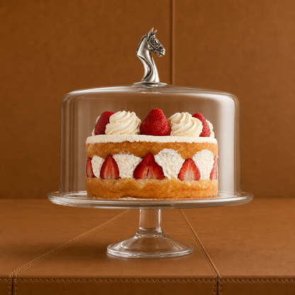 Vagabond House - Horse Glass Covered Cake / Dessert Stand