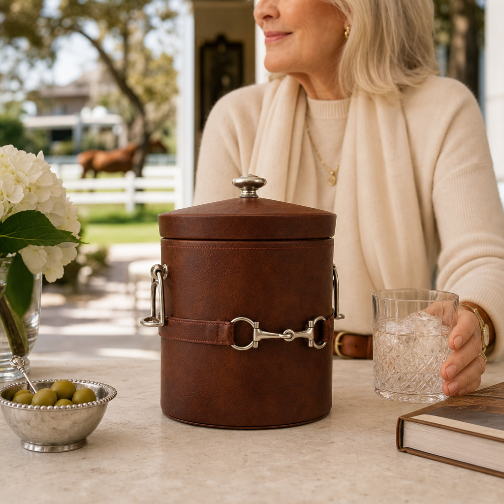 Vagabond House - Equestrian Horse Bit Vegan Leather Ice Bucket