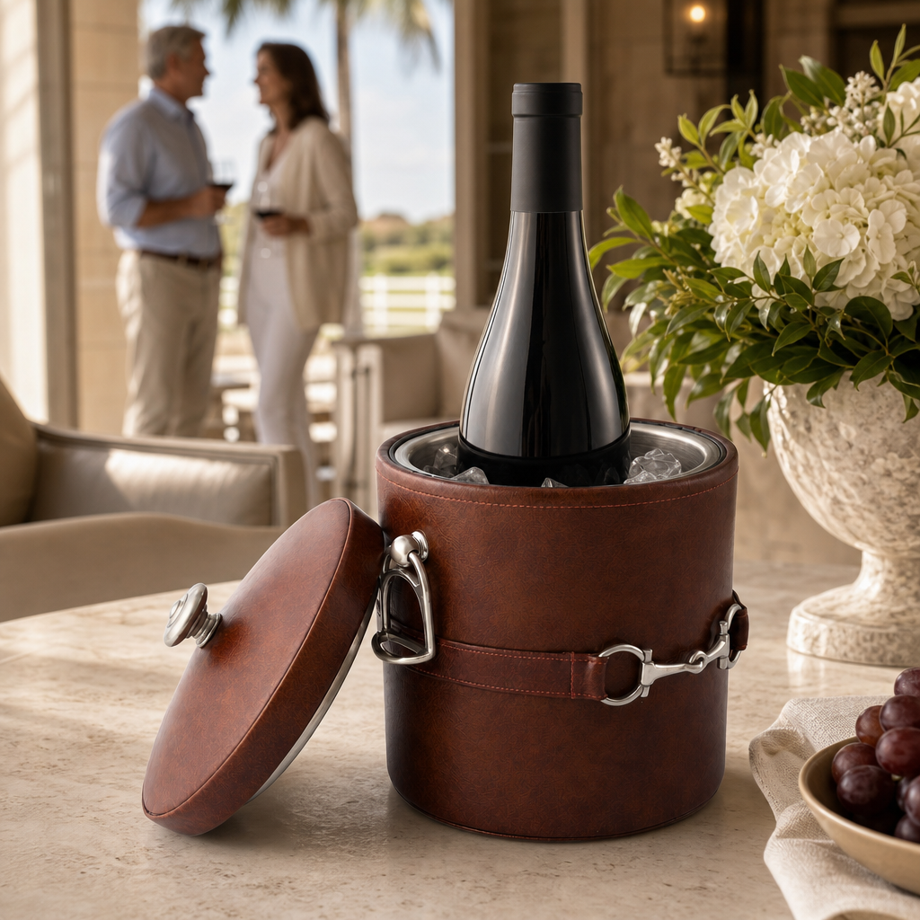 Vagabond House - Equestrian Horse Bit Vegan Leather Ice Bucket