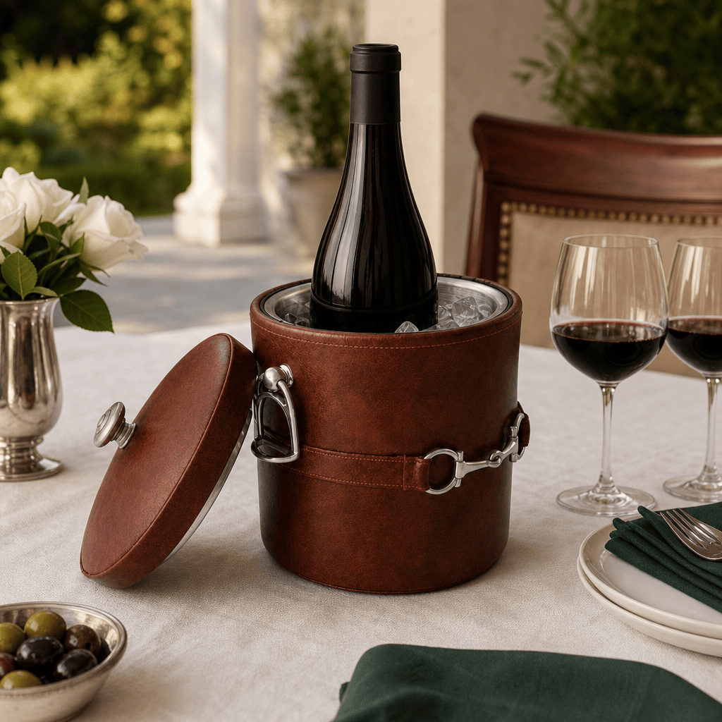Vagabond House - Equestrian Horse Bit Vegan Leather Ice Bucket