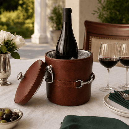 Vagabond House - Equestrian Horse Bit Vegan Leather Ice Bucket