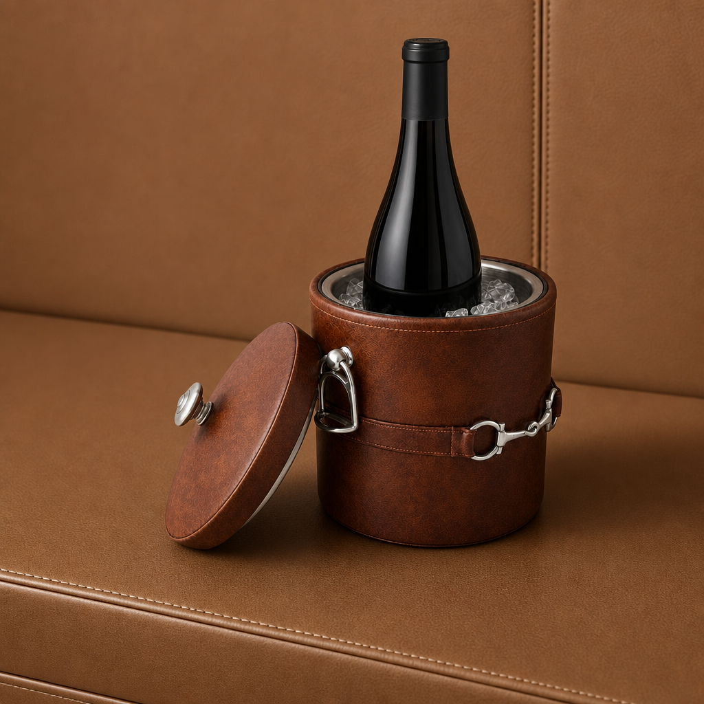 Vagabond House - Equestrian Horse Bit Vegan Leather Ice Bucket