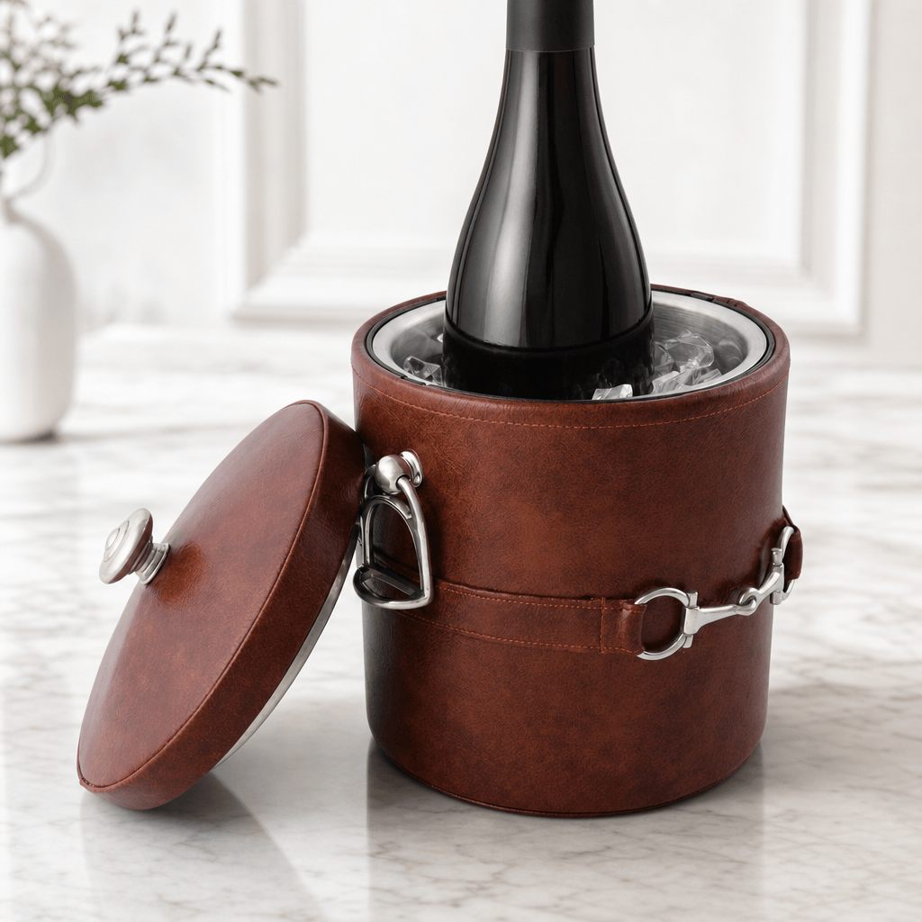 Vagabond House - Equestrian Horse Bit Vegan Leather Ice Bucket