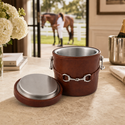 Vagabond House - Equestrian Horse Bit Vegan Leather Ice Bucket
