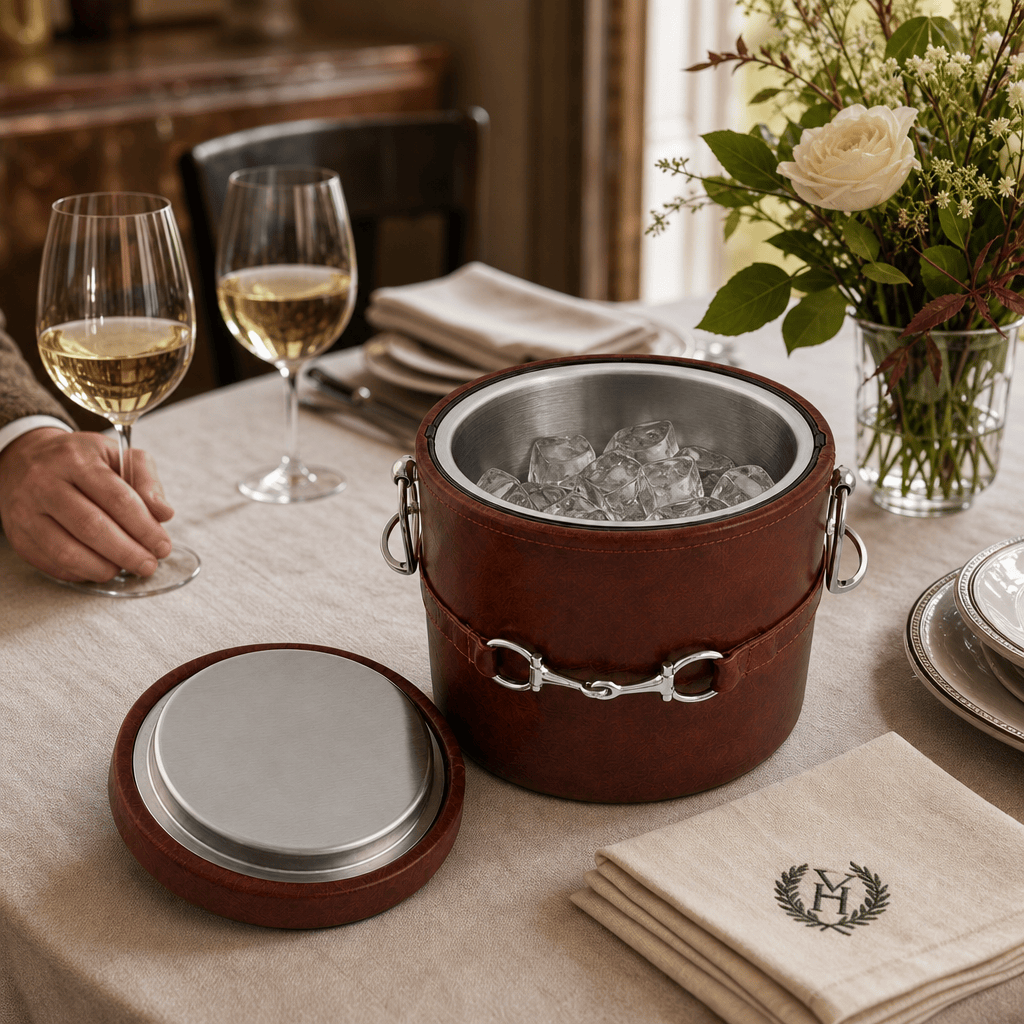 Vagabond House - Equestrian Horse Bit Vegan Leather Ice Bucket