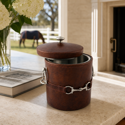 Vagabond House - Equestrian Horse Bit Vegan Leather Ice Bucket