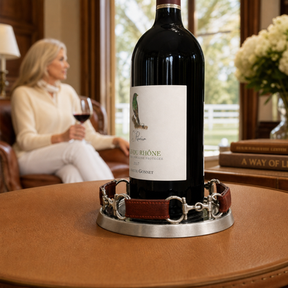 Vagabond House - Equestrian Horse Bit Leather Wine Coaster