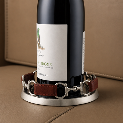 Vagabond House - Equestrian Horse Bit Leather Wine Coaster