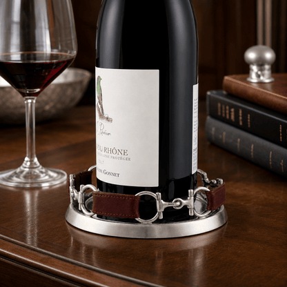 Vagabond House - Equestrian Horse Bit Leather Wine Coaster