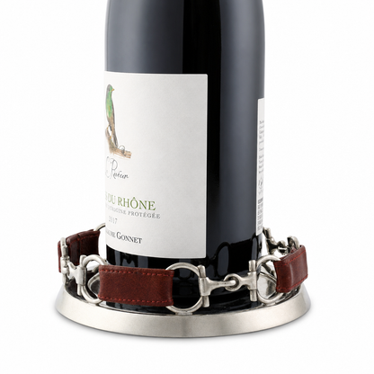 Vagabond House - Equestrian Horse Bit Leather Wine Coaster