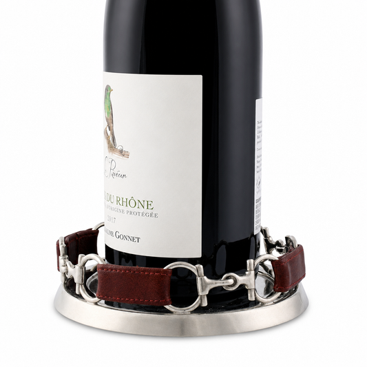 Vagabond House - Equestrian Horse Bit Leather Wine Coaster