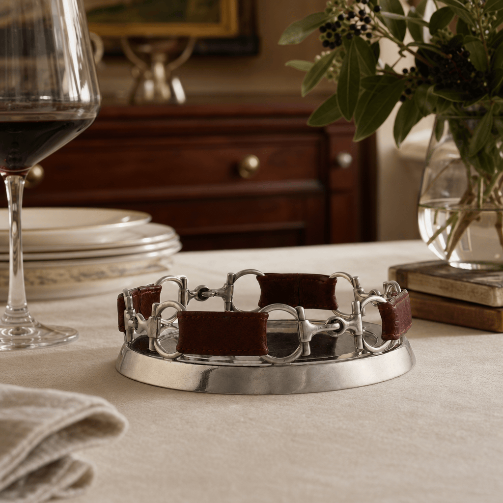 Vagabond House - Equestrian Horse Bit Leather Wine Coaster