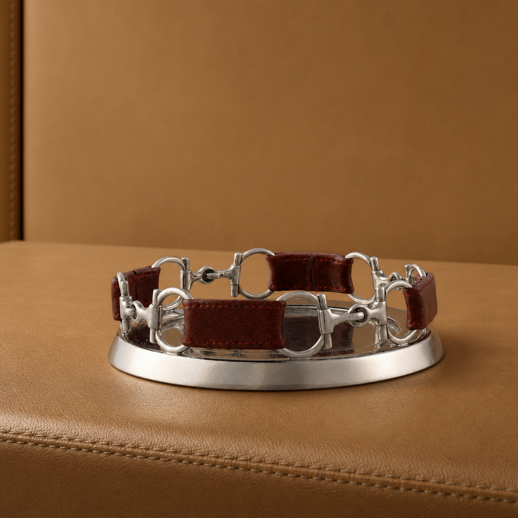 Vagabond House - Equestrian Horse Bit Leather Wine Coaster