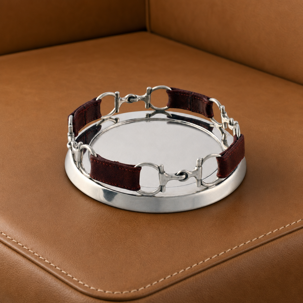 Vagabond House - Equestrian Horse Bit Leather Wine Coaster